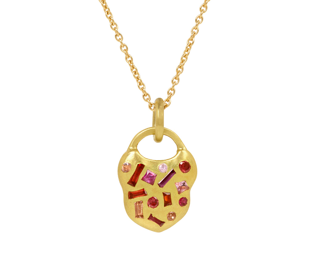 Plum Blossom Confetti Padlock Pendant ONLY