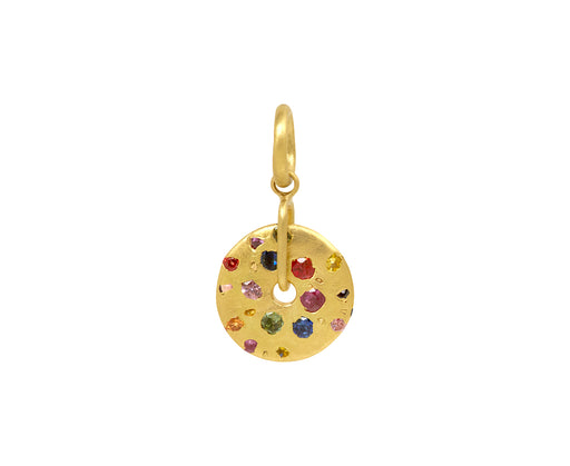 Rainbow Confetti Spinner Charm Pendant ONLY