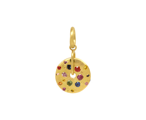 Rainbow Confetti Spinner Charm Pendant ONLY
