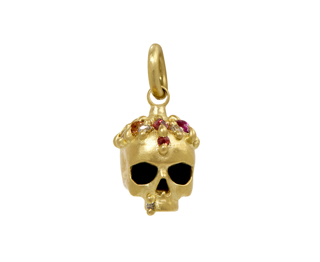 Rainbow Sapphire Enchanted City Skull Charm Pendant ONLY