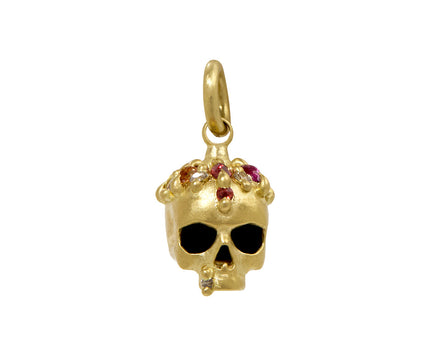 Rainbow Sapphire Enchanted City Skull Charm Pendant ONLY