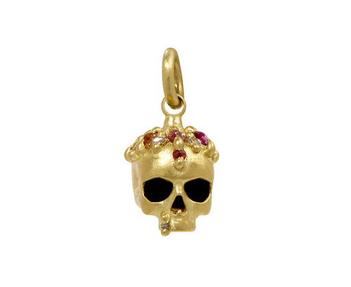 Rainbow Sapphire Enchanted City Skull Charm Pendant ONLY