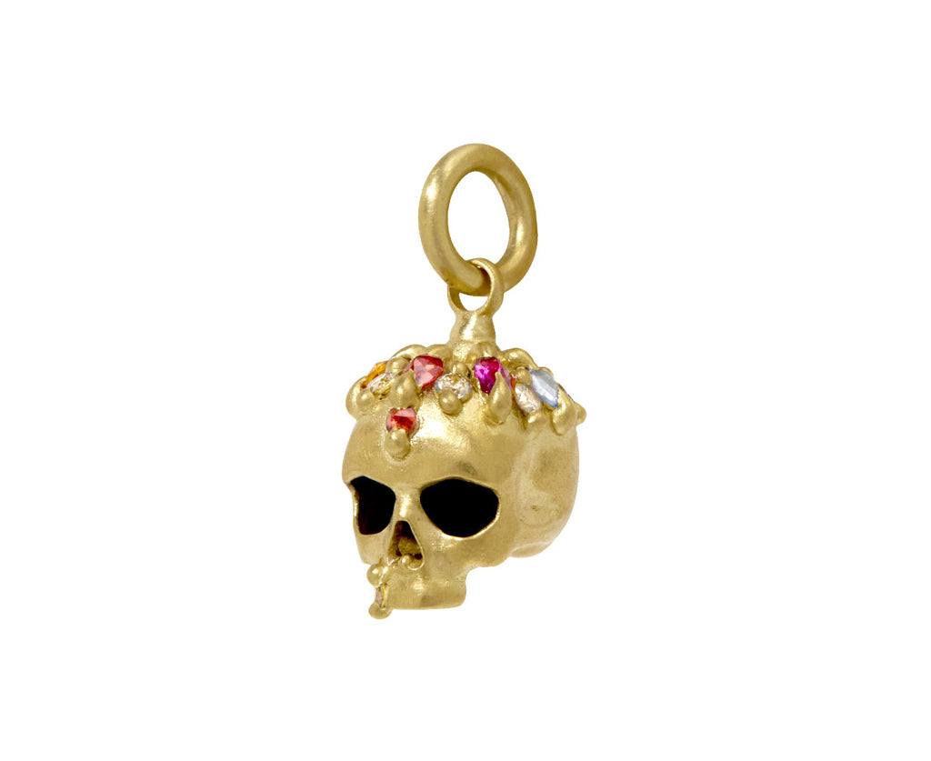 Rainbow Sapphire Enchanted City Skull Charm Pendant ONLY