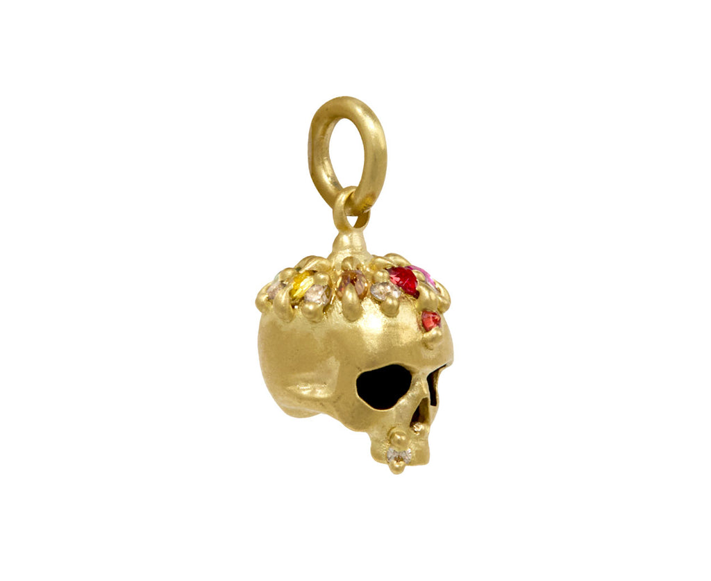 Rainbow Sapphire Enchanted City Skull Charm Pendant ONLY