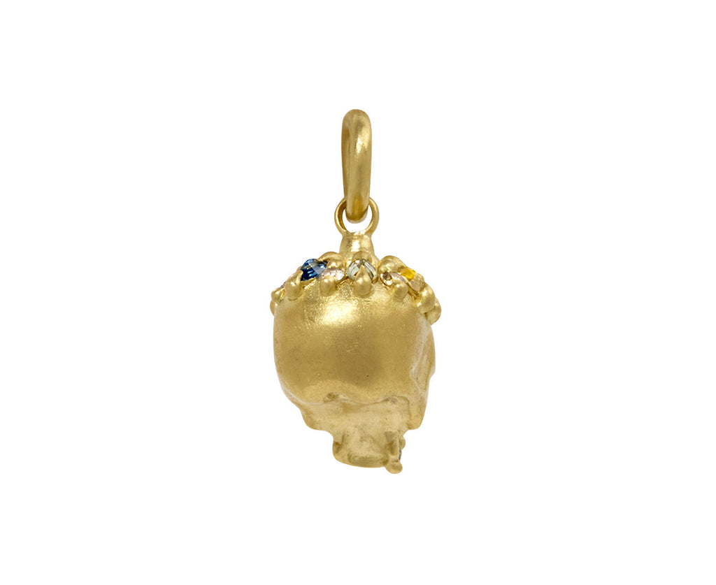 Rainbow Sapphire Enchanted City Skull Charm Pendant ONLY