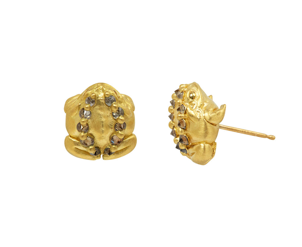 Cognac Diamond Toad Stud Earrings - TWISTonline 