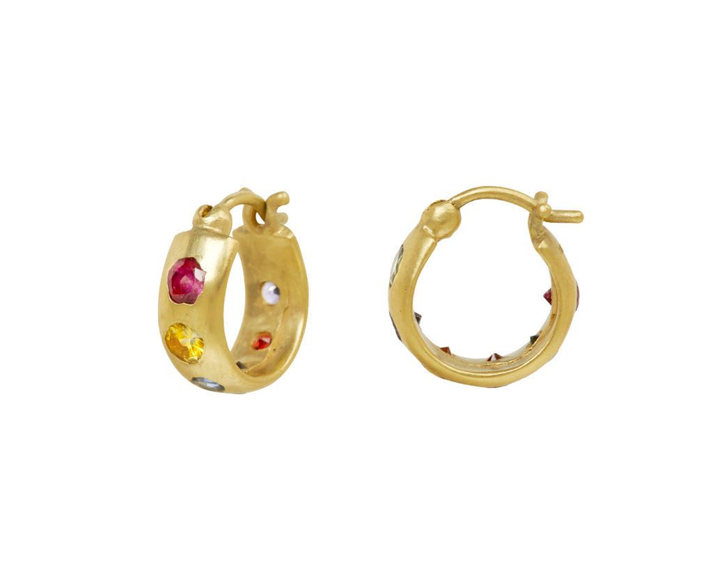 Rainbow Celeste Chubby Hoop Earrings