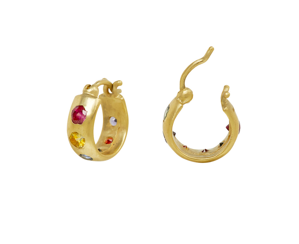Rainbow Celeste Chubby Hoop Earrings