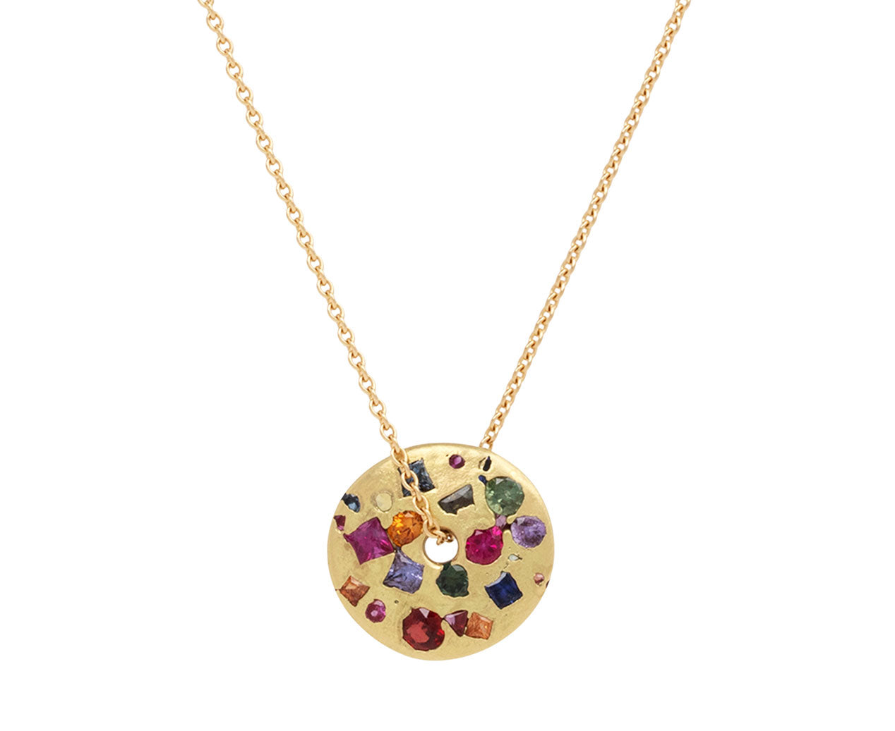 Rainbow disc necklace sale
