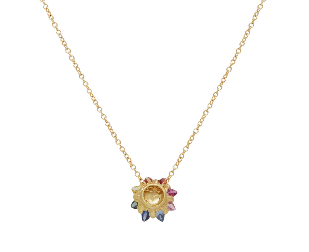 Rainbow Sapphire Daisy Necklace