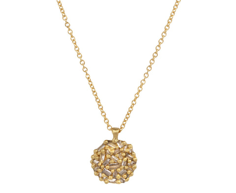 Polly Wales Fuzzy Pave Dome Pendant Necklace