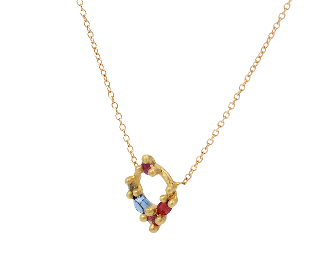 Rainbow Sapphire Des Gouttes de Roses Pendant Necklace - TWISTonline 