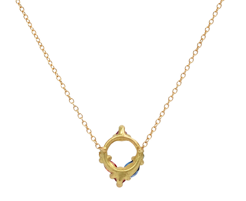 Rainbow Sapphire Des Gouttes de Roses Pendant Necklace - TWISTonline 