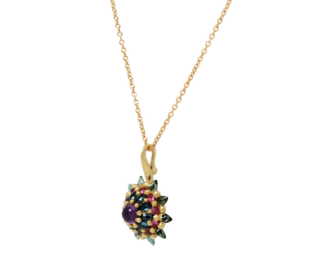 Royal Cluster Sapphire Pendant Necklace