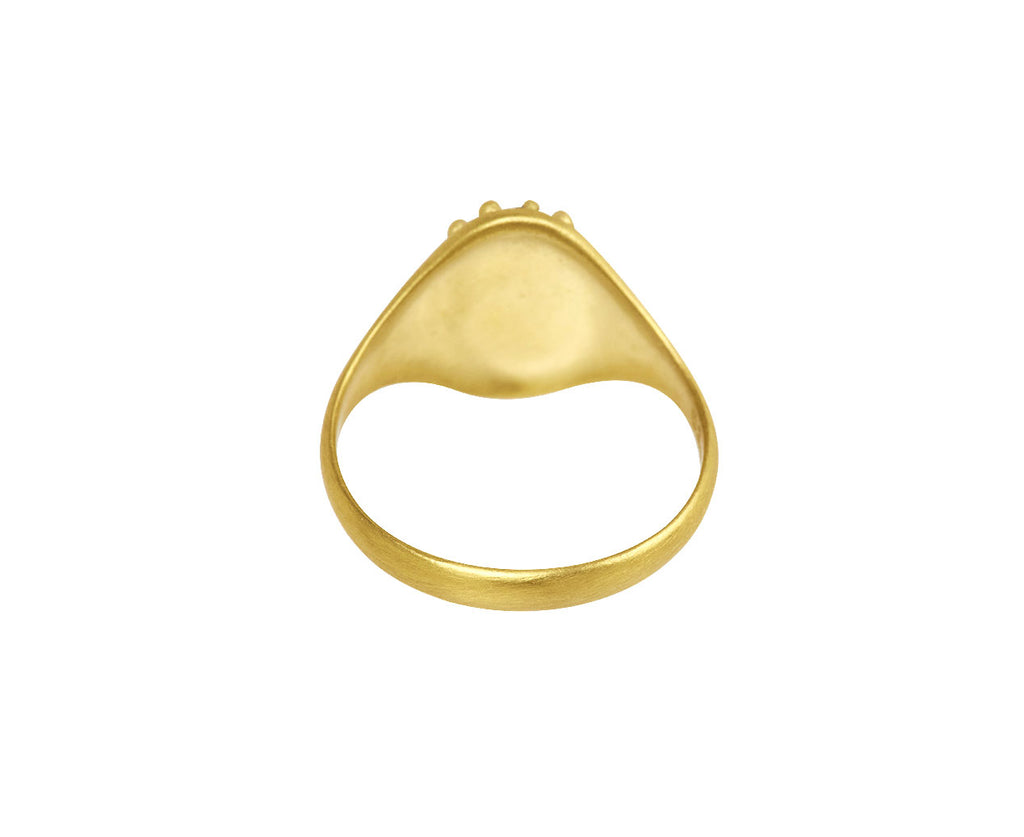 Cognac Diamond Lotus Signet Ring - TWISTonline 