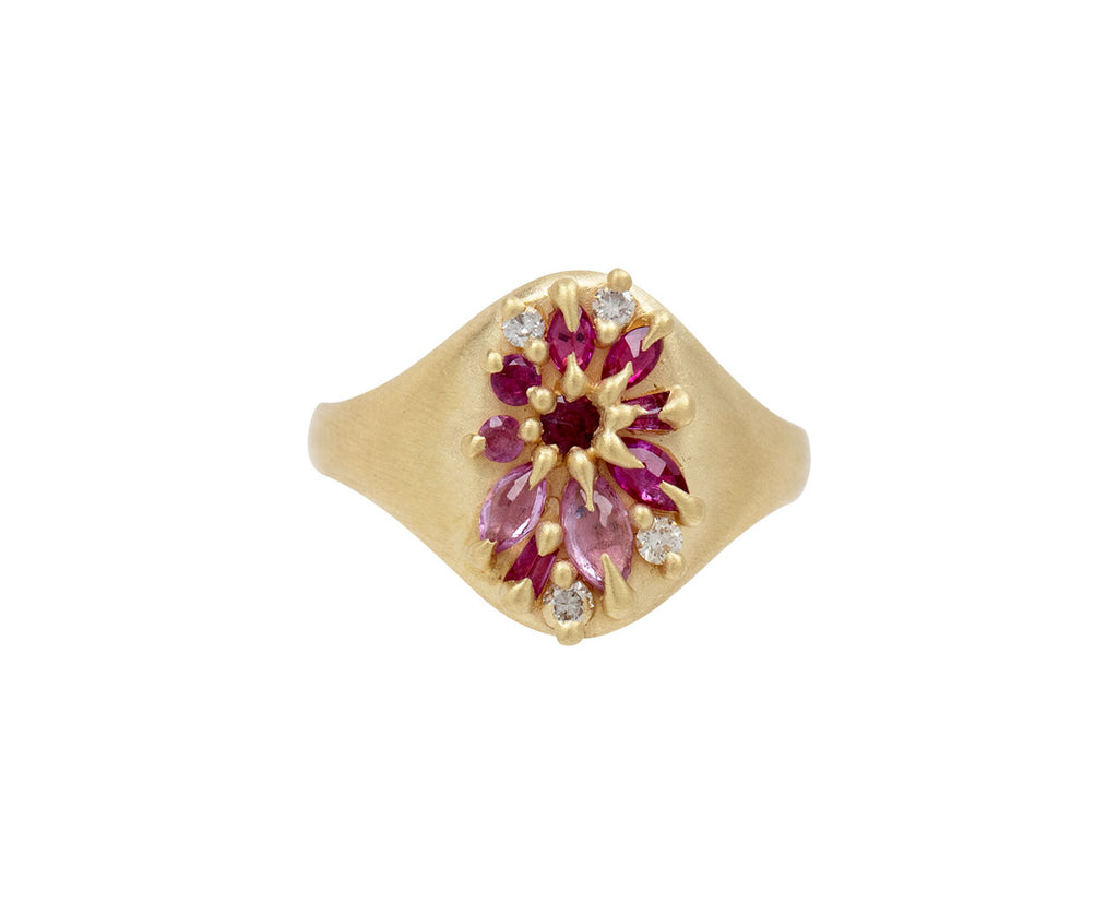 Pink Sapphire Lotus Signet Ring