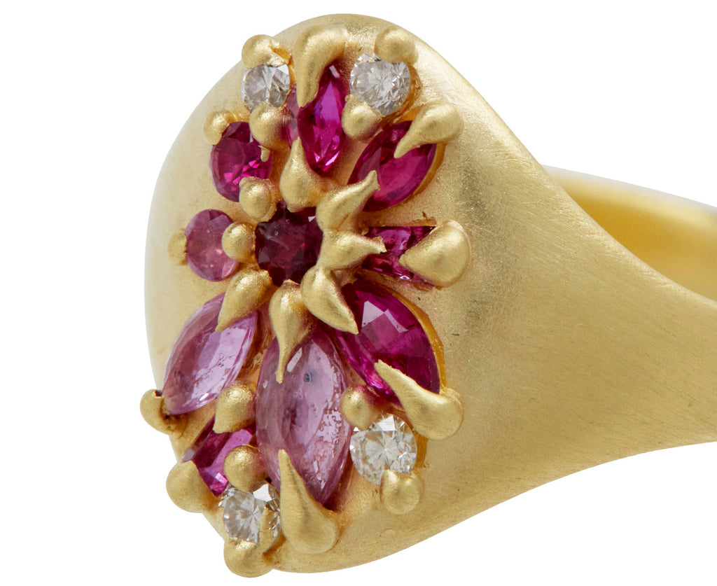 Pink Sapphire Lotus Signet Ring