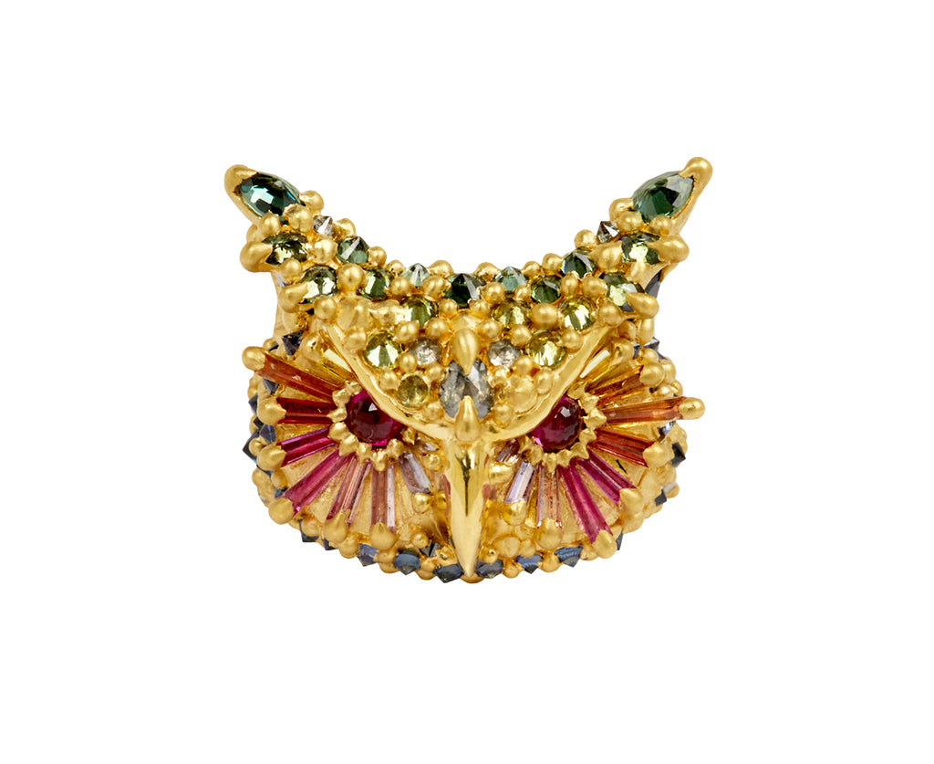 Rainbow Athene Owl Ring