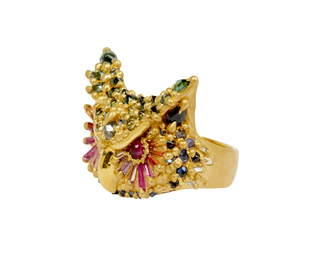 Rainbow Athene Owl Ring