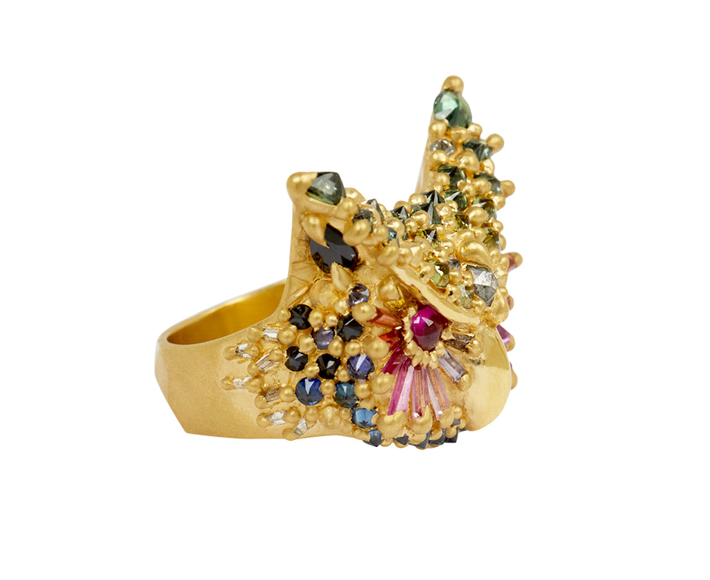 Rainbow Athene Owl Ring