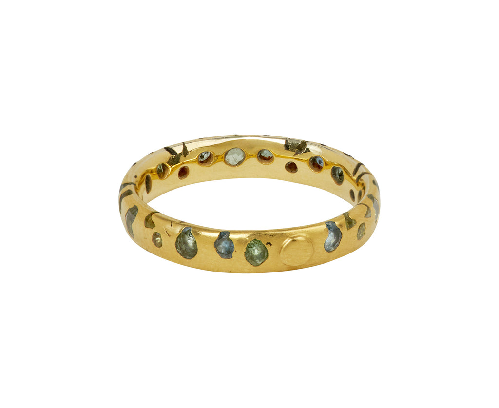 Polly Wales Green Sapphire Confetti Ring - back
