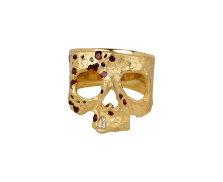 Polly Wales Ruby Confetti Skull Ring