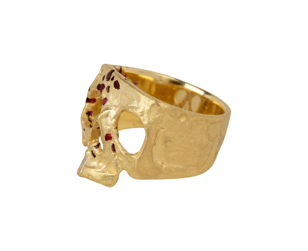 Polly Wales Ruby Confetti Skull Ring oTHER sIDE