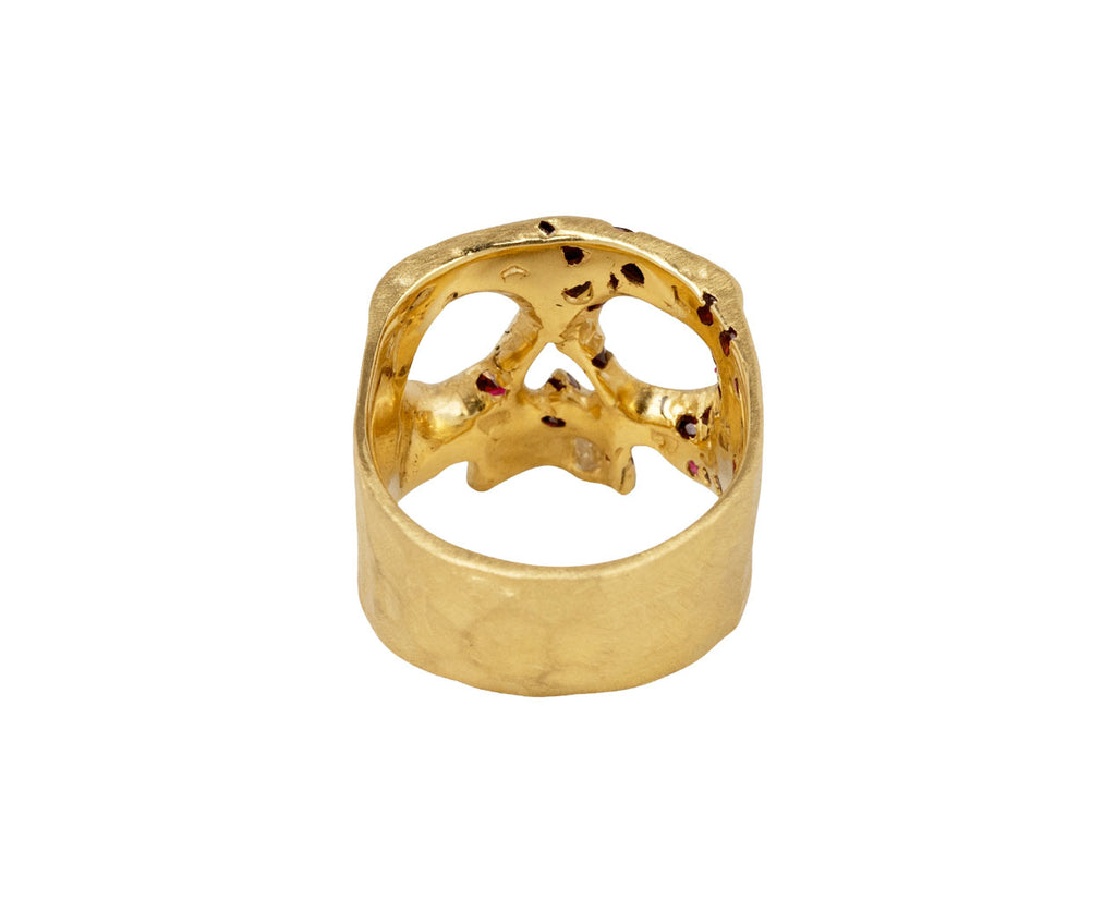 Ruby Confetti Skull Ring
