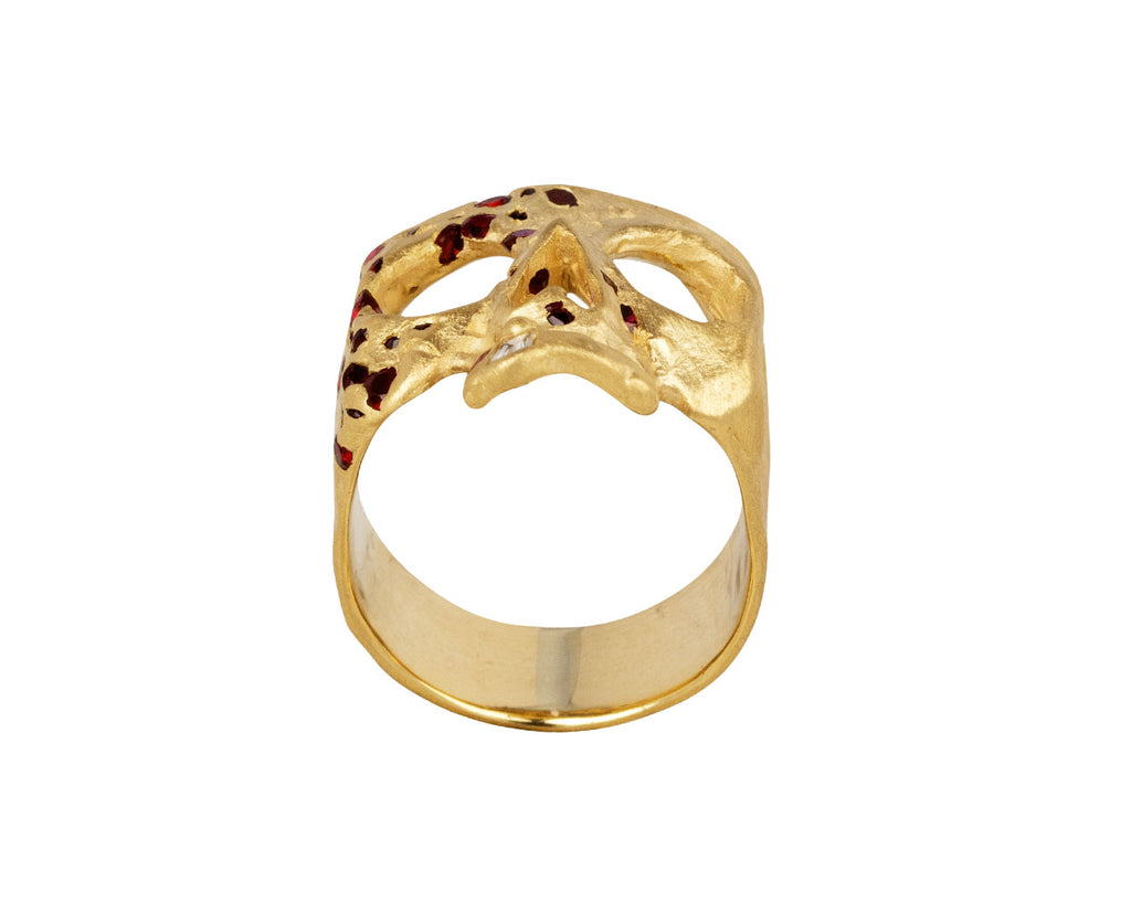 Ruby Confetti Skull Ring