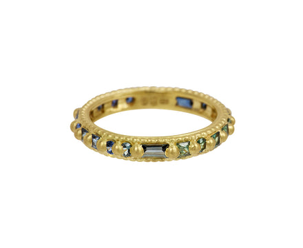 Blue and Green Mixed Cut Ramona Rapunzel Ring