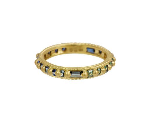 Blue and Green Mixed Cut Ramona Rapunzel Ring