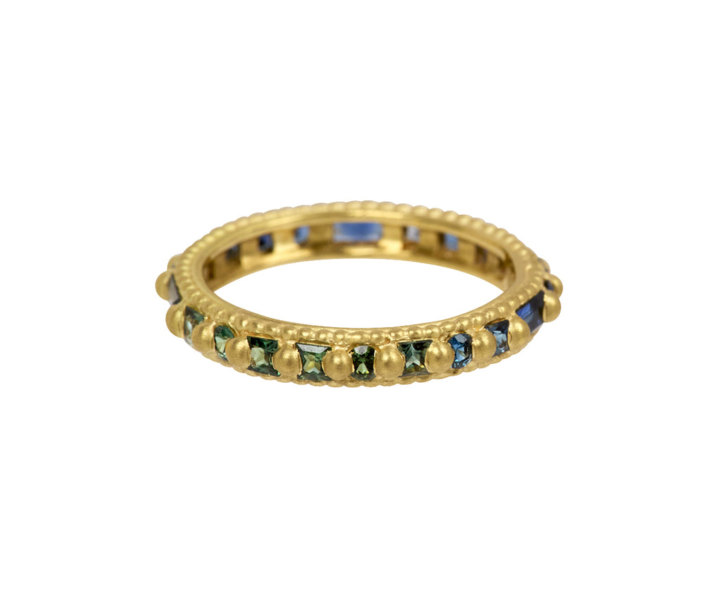 Blue and Green Mixed Cut Ramona Rapunzel Ring