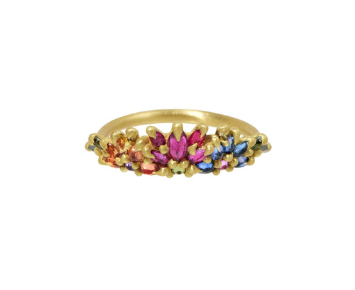 Rainbow Daisy Garland Petal Ring