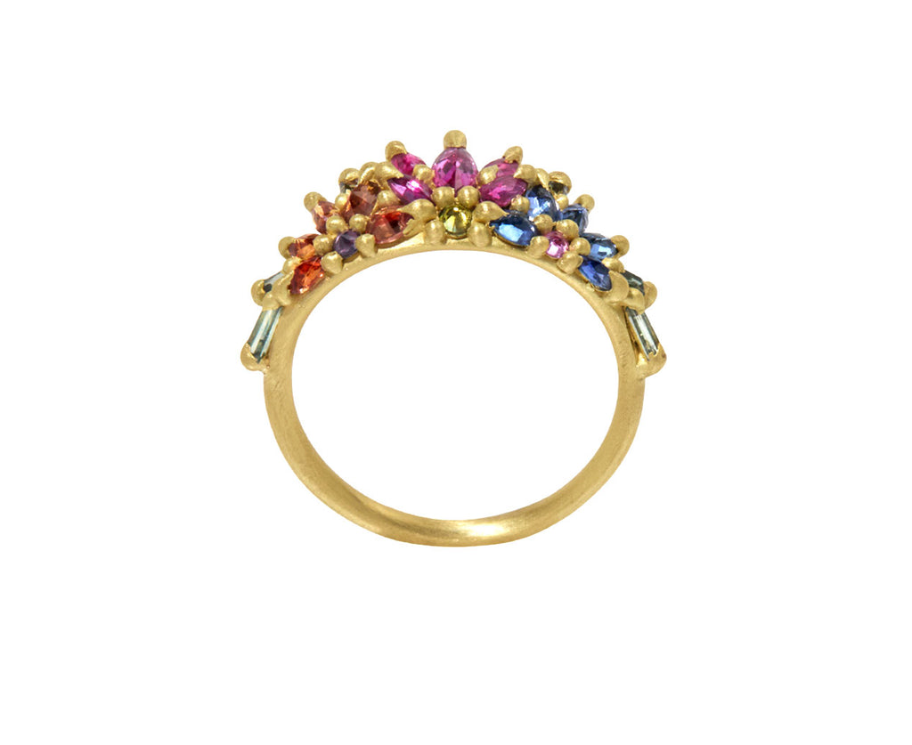 Rainbow Daisy Garland Petal Ring