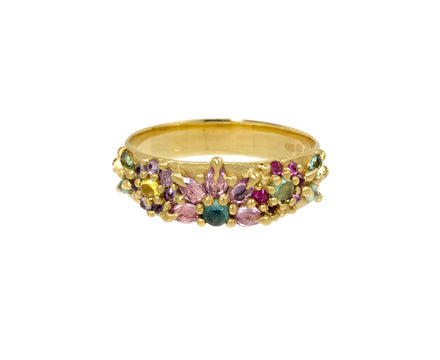 Rainbow Daisy Pinched Garland Ring