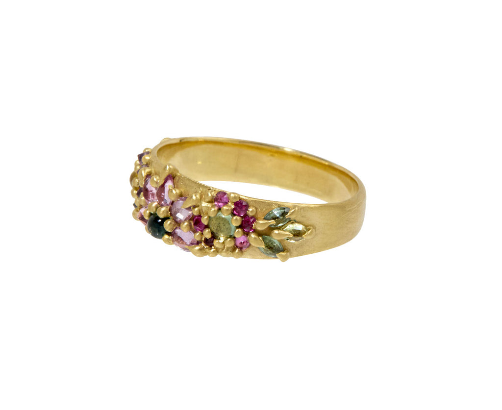 Rainbow Daisy Pinched Garland Ring