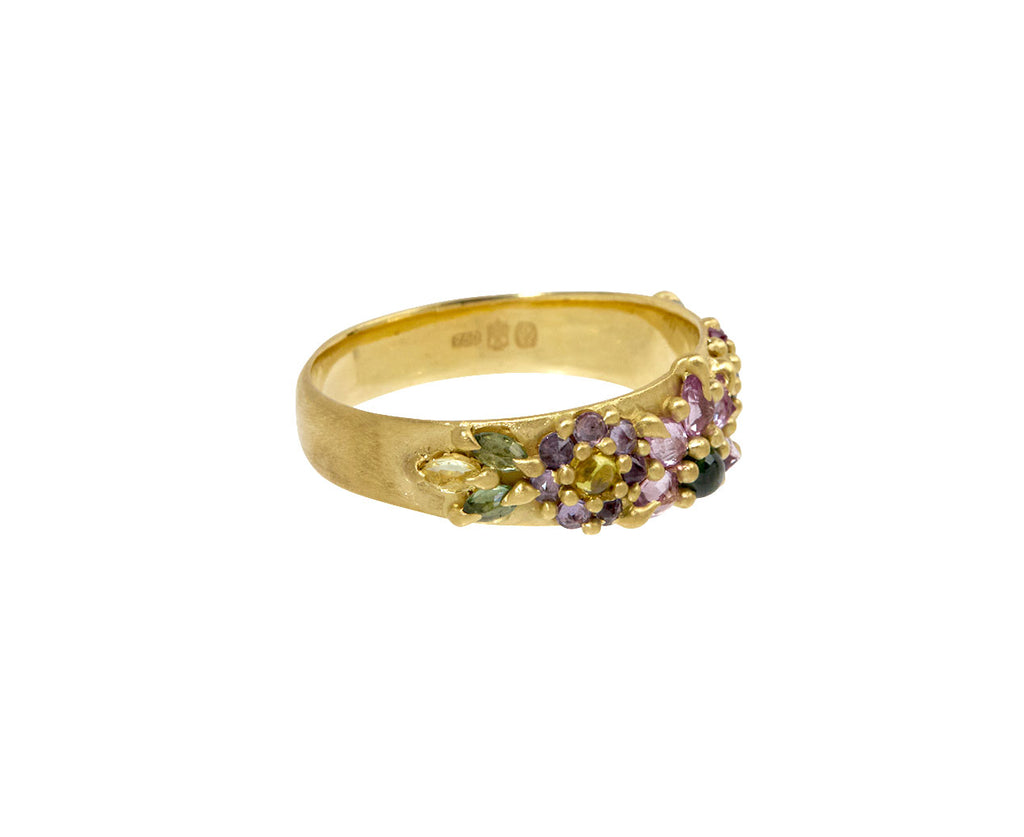 Rainbow Daisy Pinched Garland Ring
