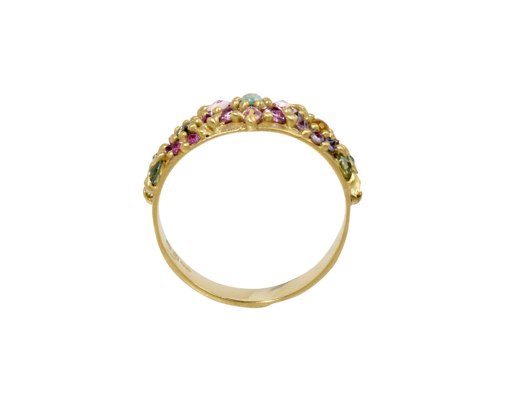 Rainbow Daisy Pinched Garland Ring