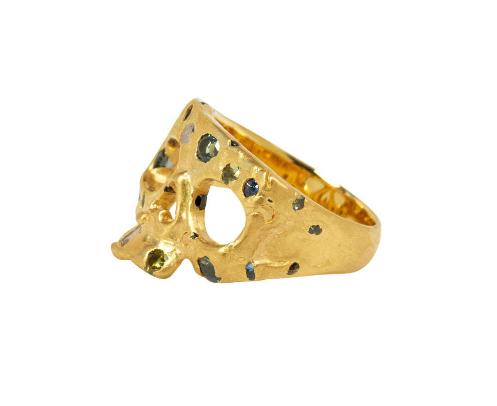 Cypress Confetti Extra Small Skull Pinky Ring - TWISTonline 
