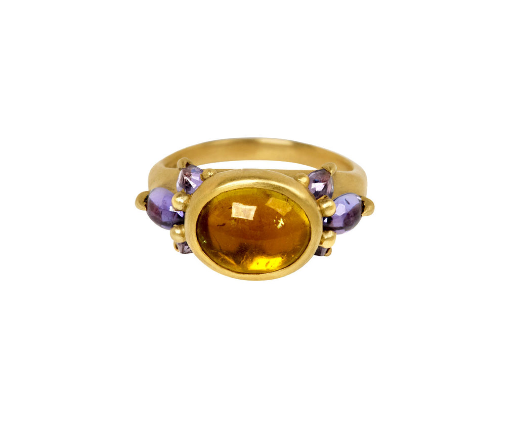 Yellow & Purple Cetonia Tourmaline Ring - TWISTonline 