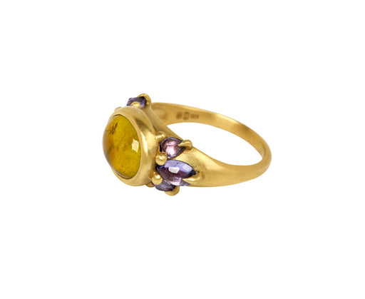 Yellow & Purple Cetonia Tourmaline Ring - TWISTonline 