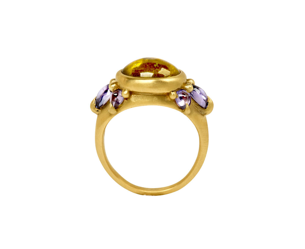 Yellow & Purple Cetonia Tourmaline Ring - TWISTonline 