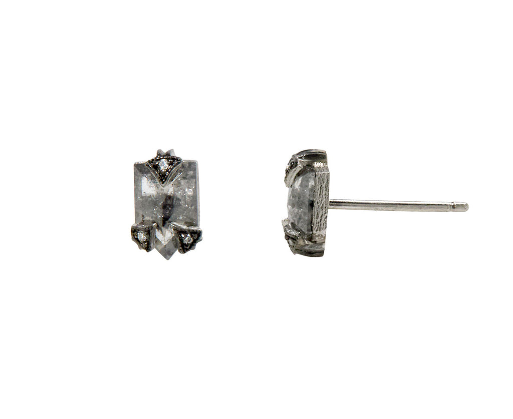 Rustic Diamond Post Earrings