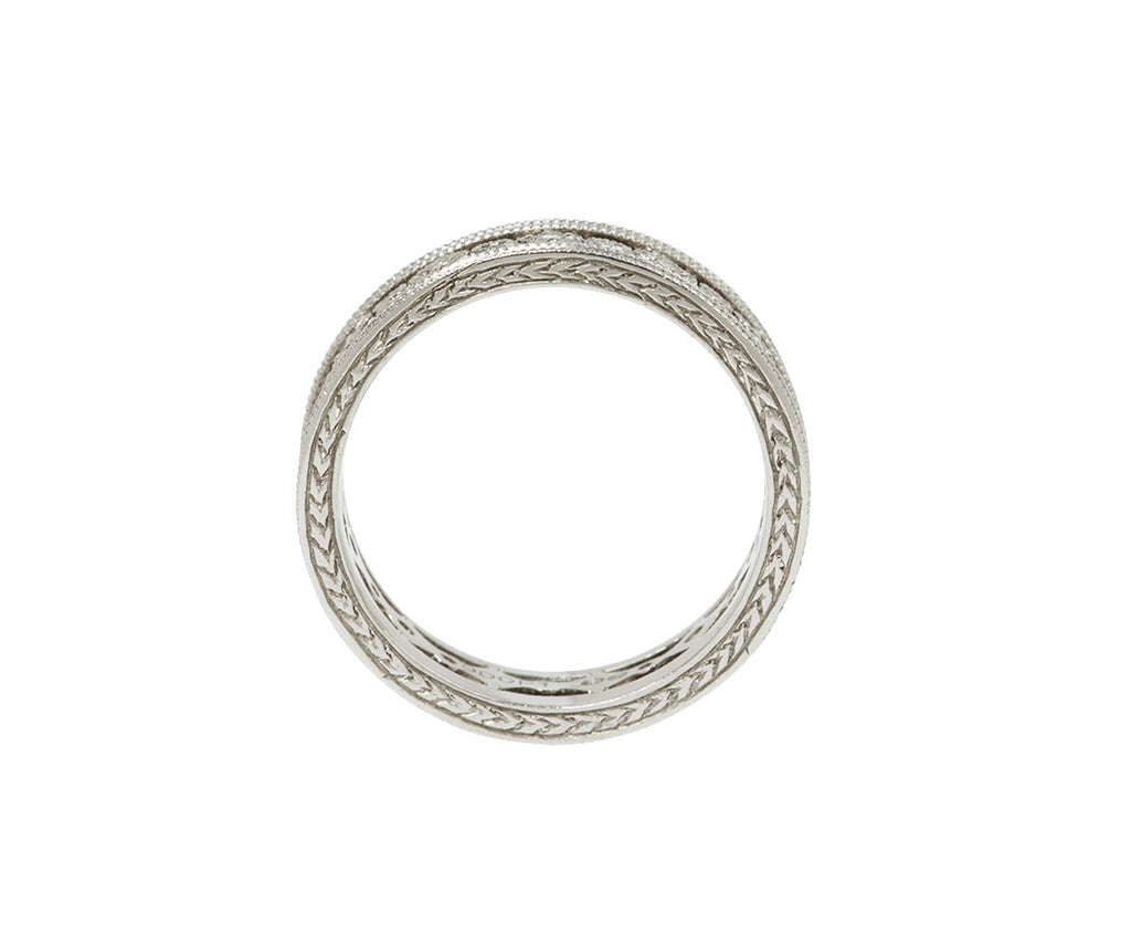 Platinum Double Milgrain Geometric Band - TWISTonline 