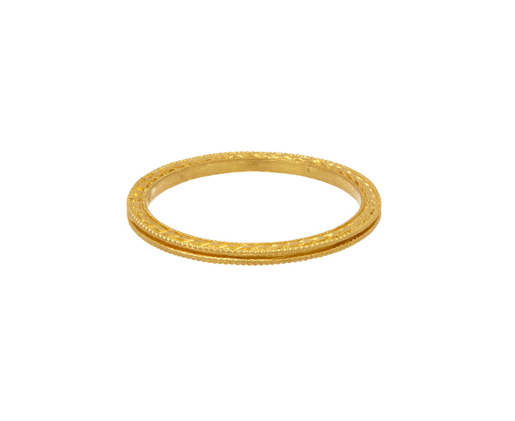 Gold Double Milgrain Band