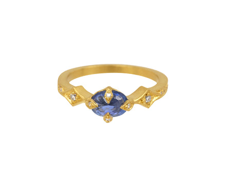 Blue Sapphire Antique Prong Ring