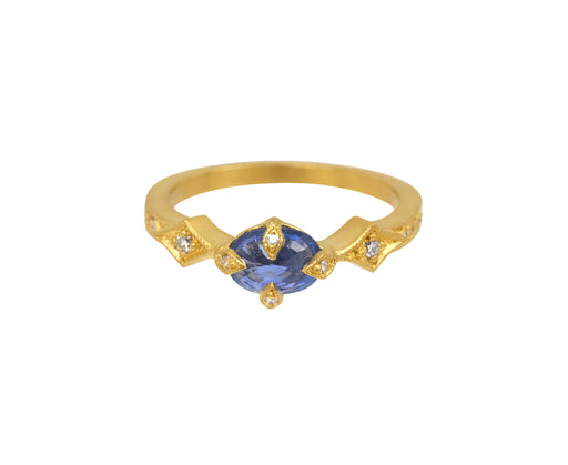 Blue Sapphire Antique Prong Ring