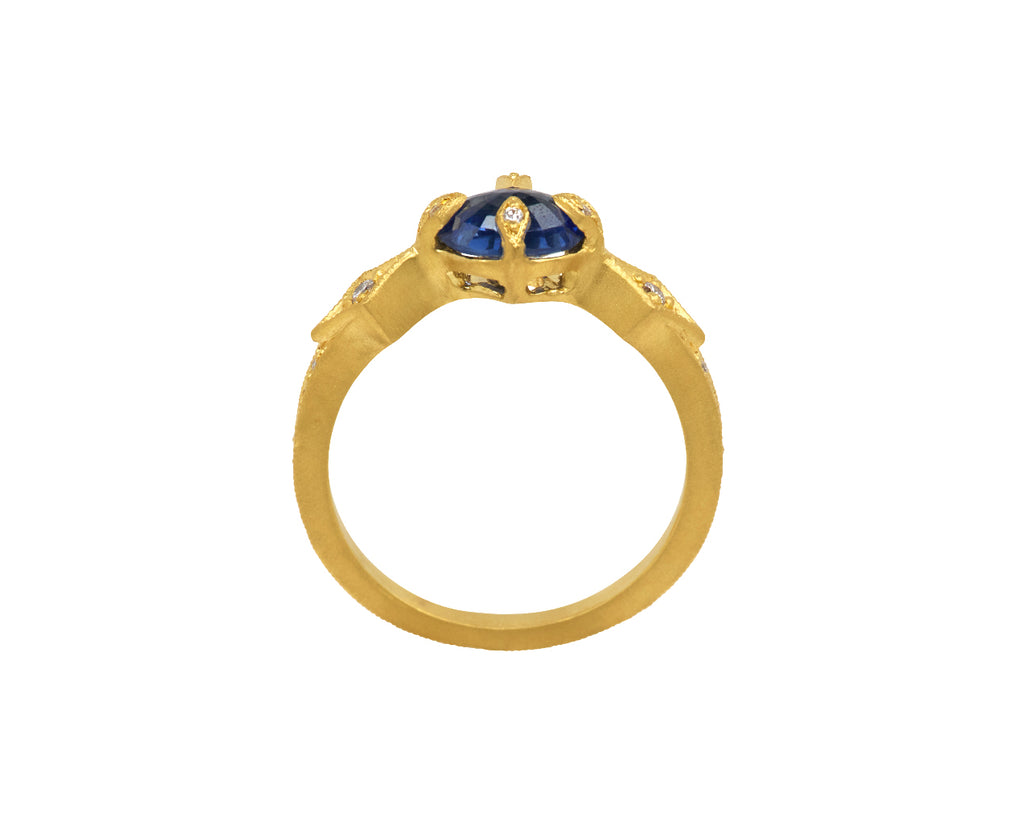Blue Sapphire Antique Prong Ring