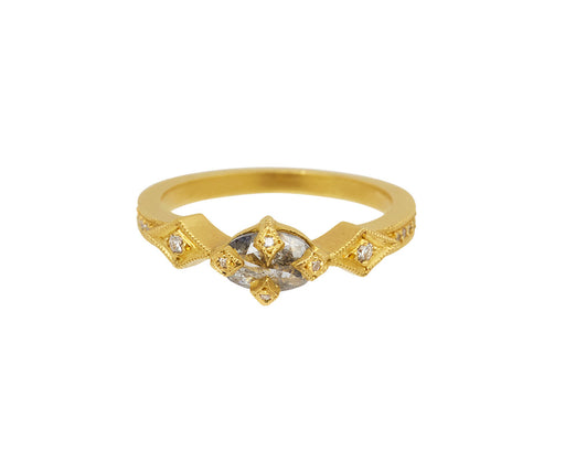 Cathy Waterman Rustic Diamond Antique Prong Solitaire