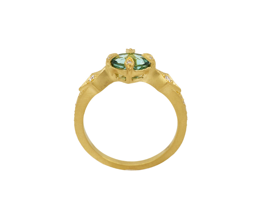 Green Tourmaline Antique Prong Ring